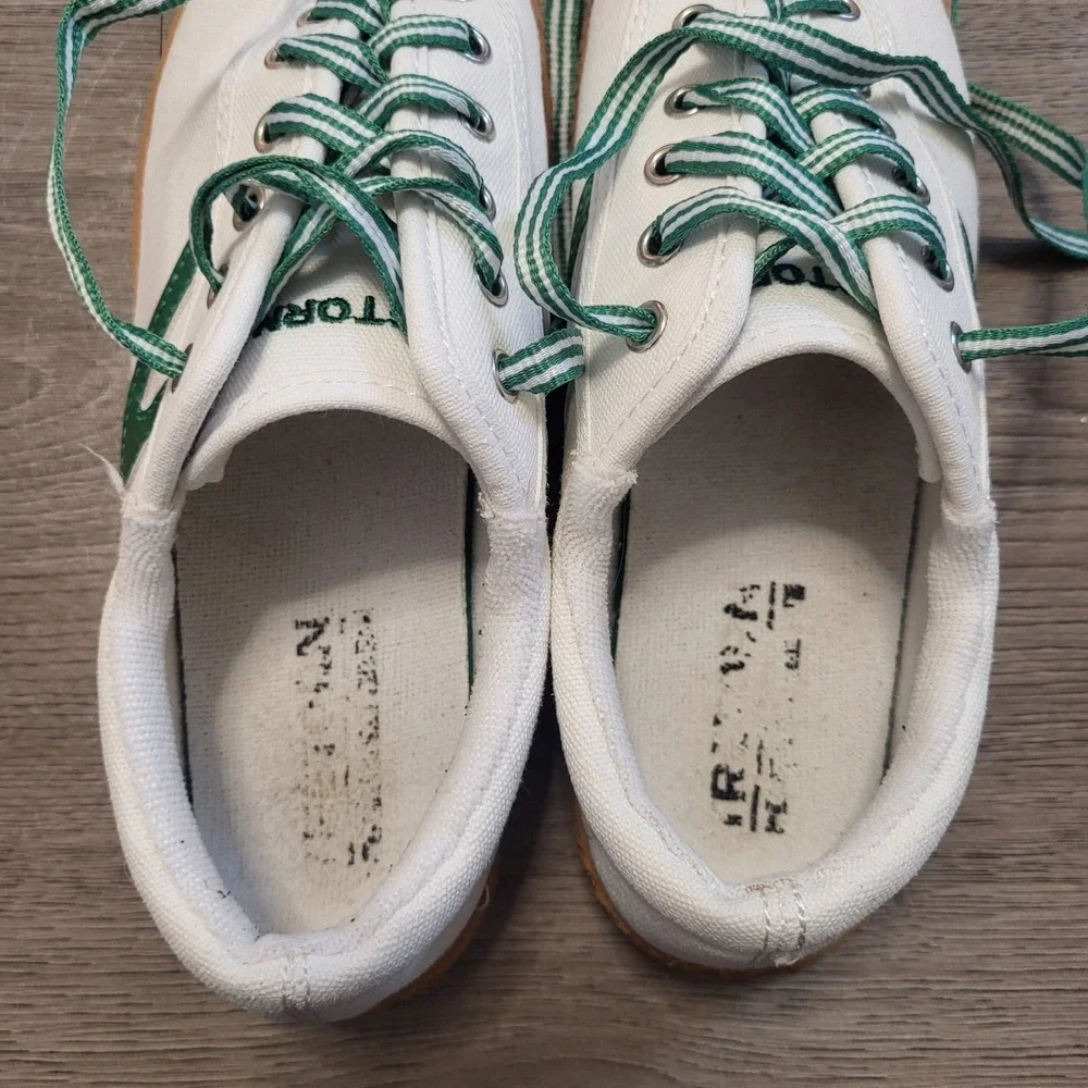 Tretorn Nylite Plus‎ Canvas Sneakers Mens White Green Low Top Tennis Shoes 6.5